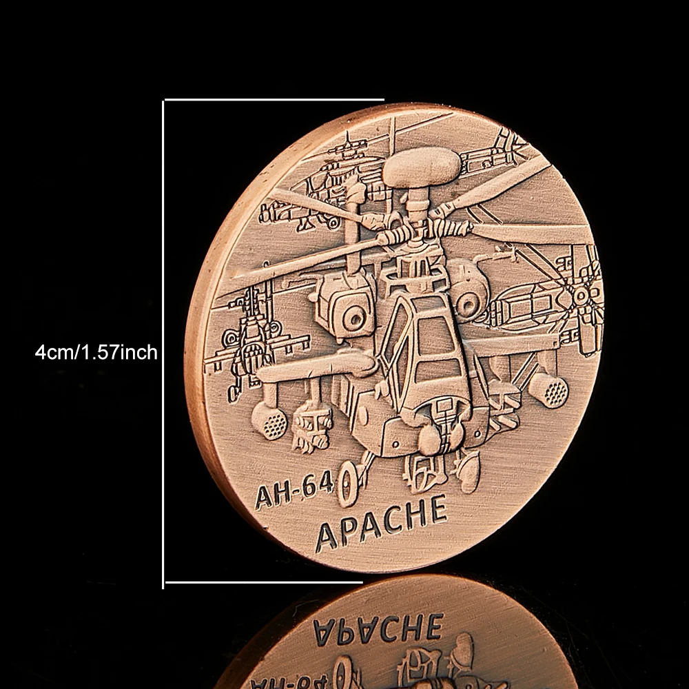 Medalha Comemorativa do Helicóptero Apache AH-64 e do Exército dos EUA - Imagem 3