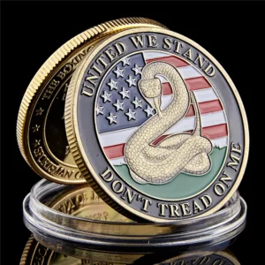 Medalha Comemorativa John F. Kennedy Sino da Liberdade e Gadsden Don't Tread on Me - FC