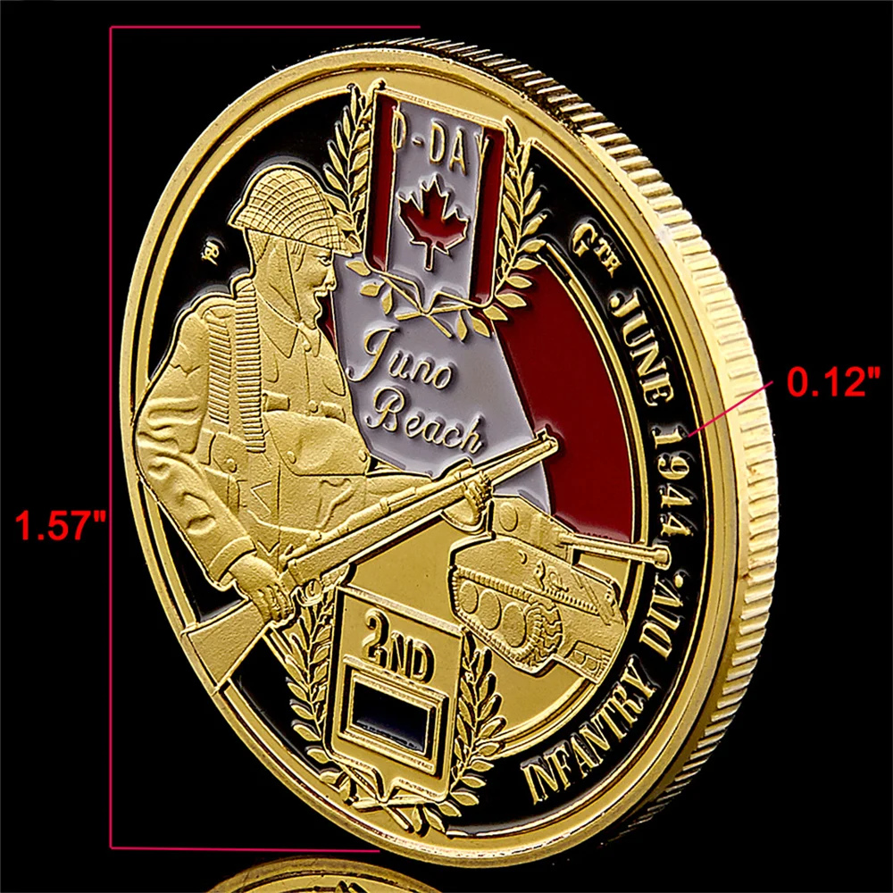 Medalha Comemorativa Juno Beach D-Day 2ª Divisão de Infantaria do Canadá - FC - Imagem 3