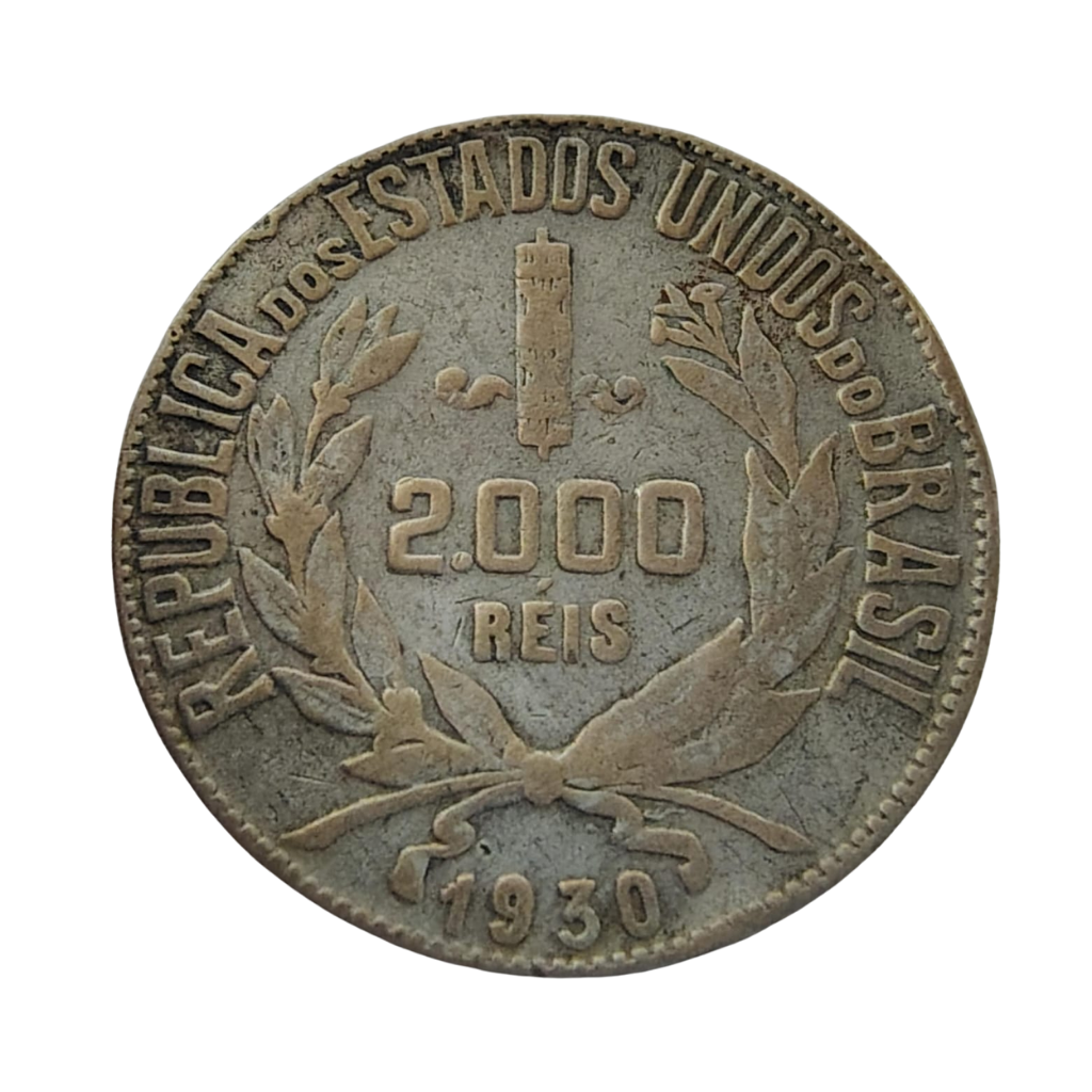Moeda 2000 Réis Brasil 1930 Mocinha - Prata