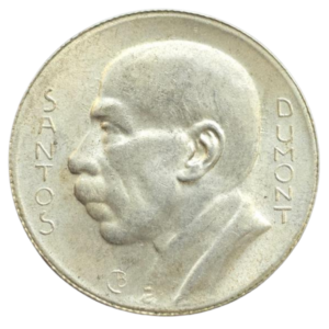 Moeda 5000 Réis Brasil 1938 Santos Dumont - Prata