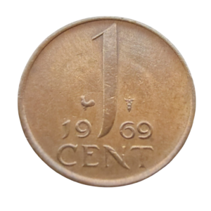 Moeda de 1 Cêntimo 1969 – Holanda