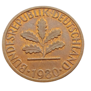 Moeda 1 Pfennig 1980 - Alemanha