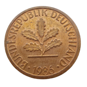 Moeda 1 Pfennig 1986 - Alemanha