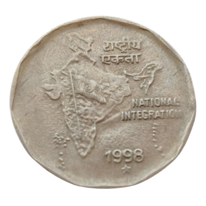 Moeda de 2 Rúpias – 1998 – Integração Nacional – Índia