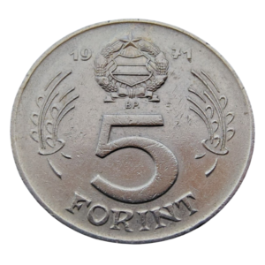 Moeda de 5 Florins  1971 – Hungria