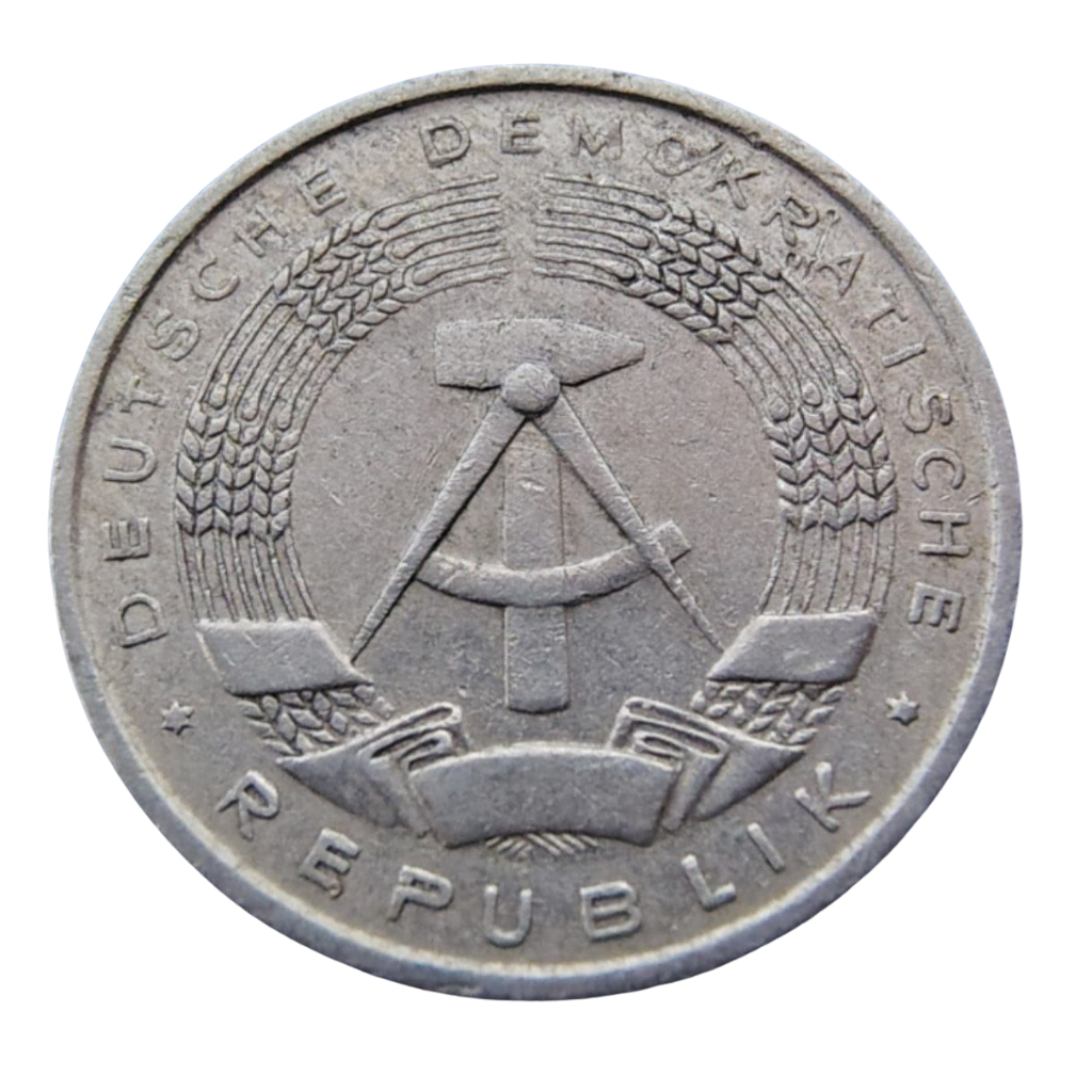 Moeda de 1 Pfennig 1965 Alemanha Oriental (RDA)