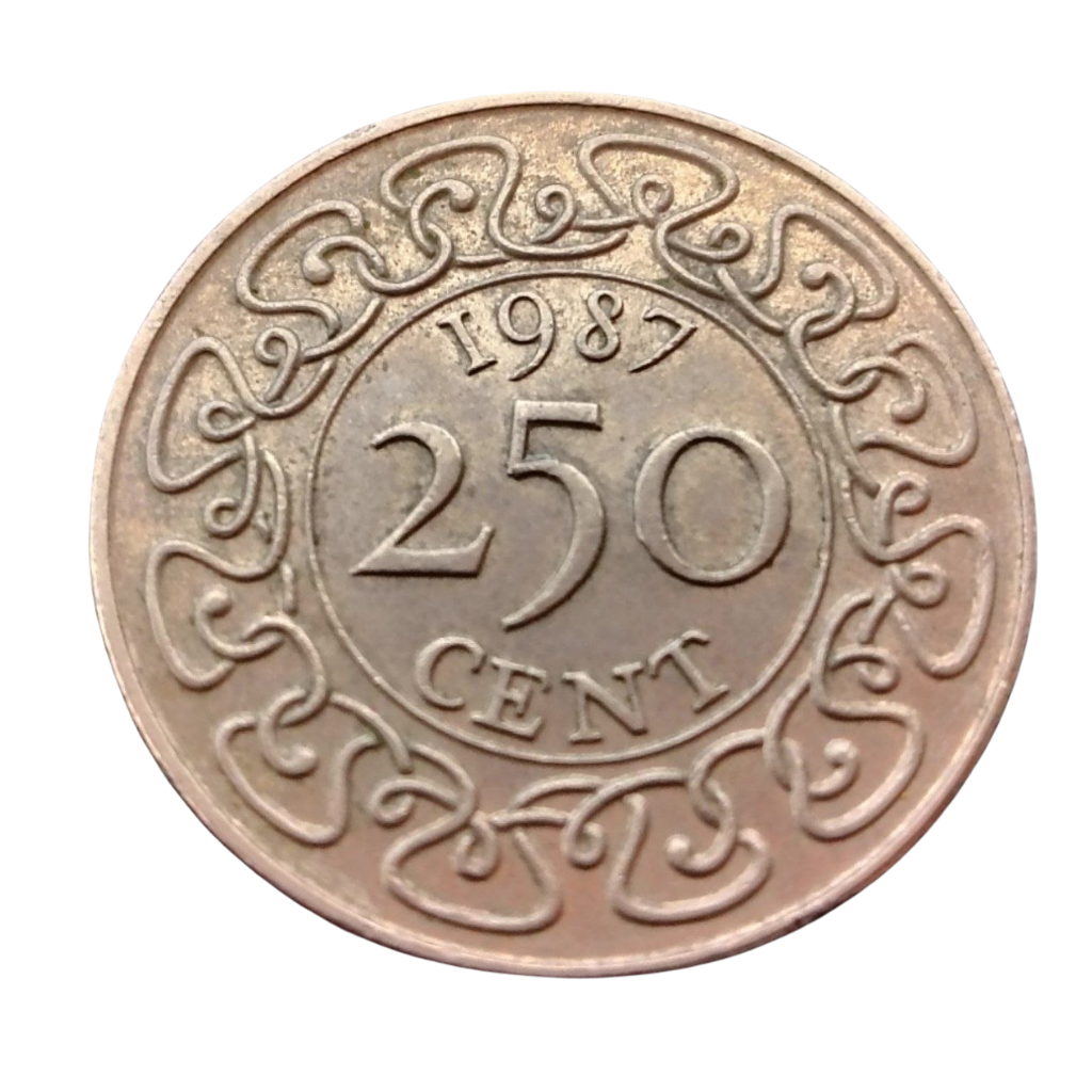 Moeda de 250 Cêntimos – 1987 – Suriname - Imagem 2