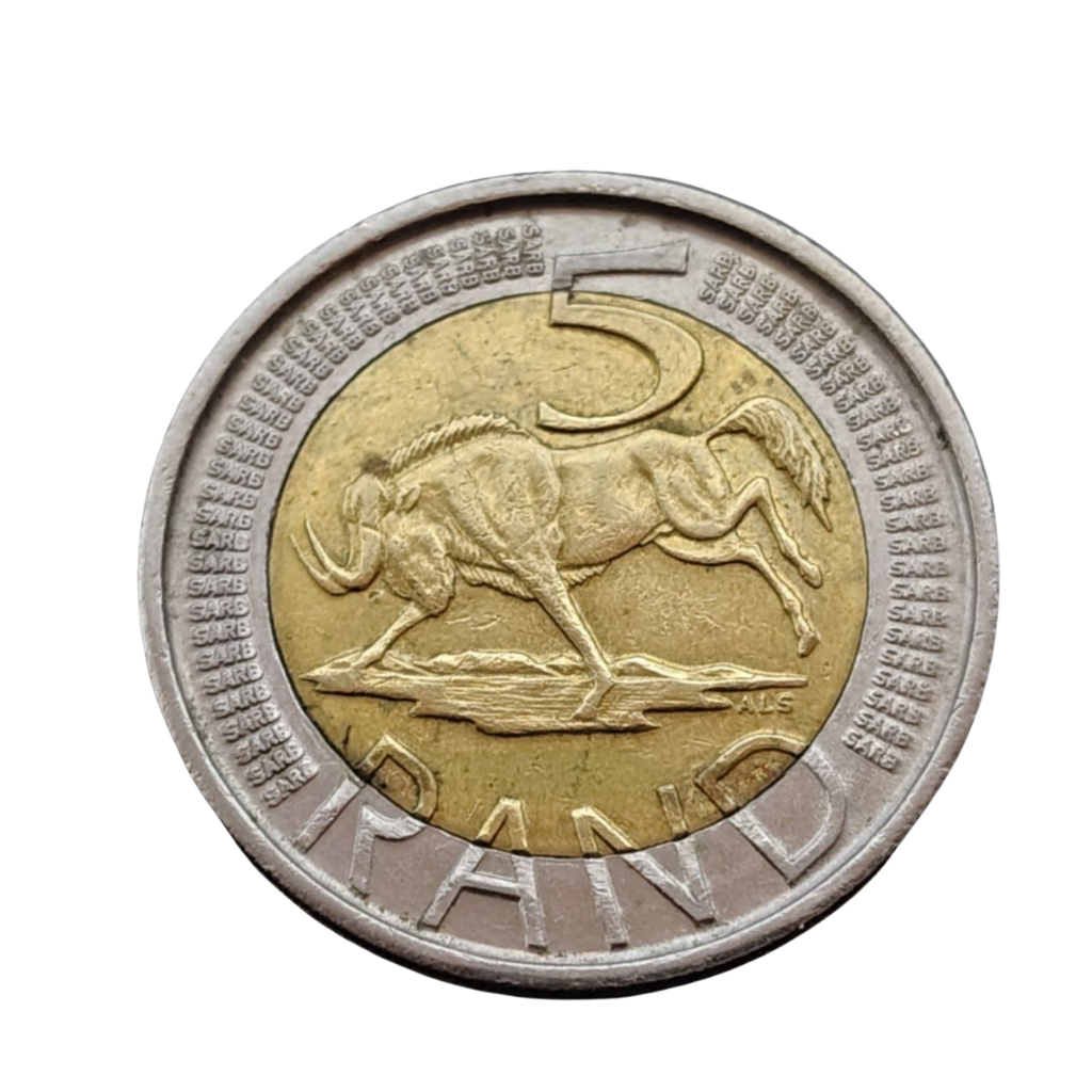 Moeda 5 Rand – 2006 – Gnu - África do Sul