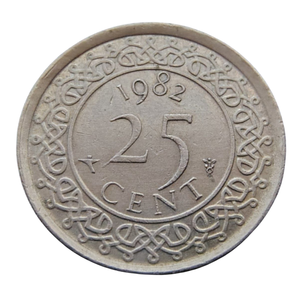 Moeda de 25 Cêntimos 1982 – Suriname